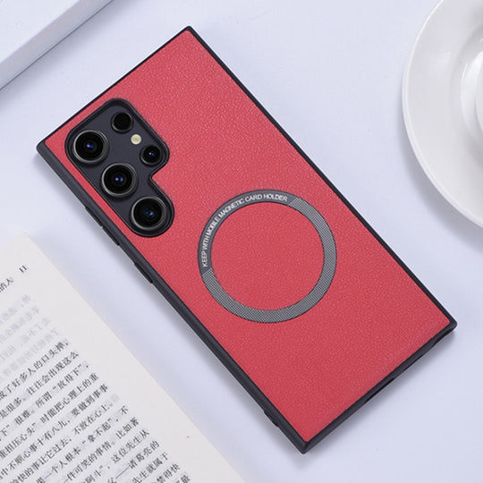 For Samsung Galaxy S24 Ultra 5G PU MagSafe Magnetic Phone Case(Red)