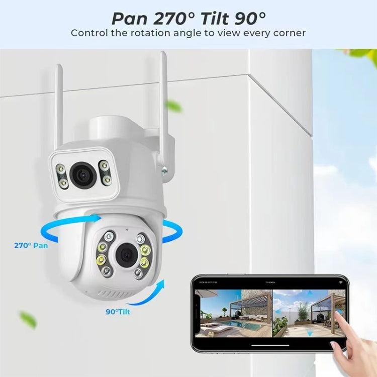 QX95 6MP WiFi Dual Camera Supports Two-way Voice Intercom & AI Recognition(AU Plug) by buy2fix