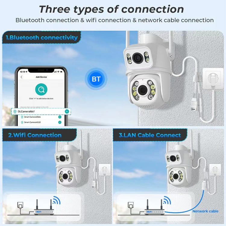 QX95 6MP WiFi Dual Camera Supports Two-way Voice Intercom & AI Recognition(UK Plug) by buy2fix