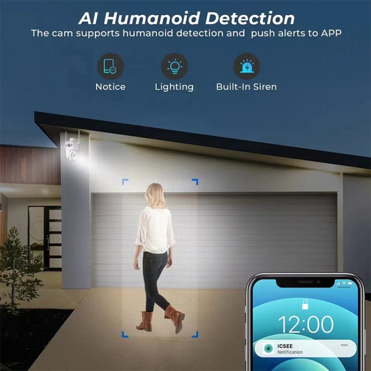 QX95 6MP WiFi Dual Camera Supports Two-way Voice Intercom & AI Recognition(US Plug) by buy2fix