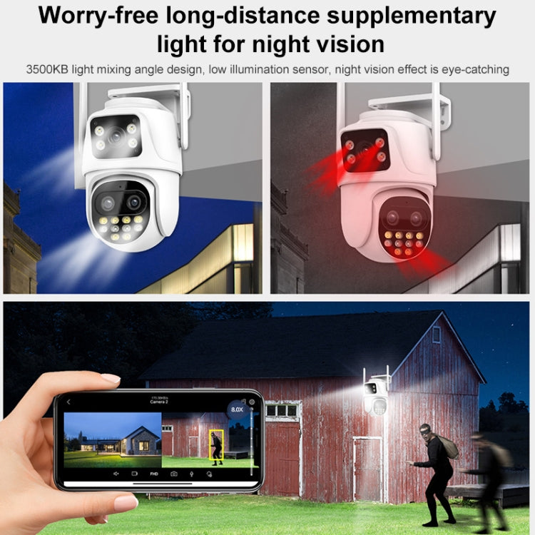 QX104 3MP WiFi Triple Camera Supports Human Face Recognition & AI Alarm(EU Plug) by buy2fix