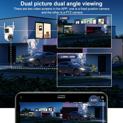 QX104 3MP WiFi Triple Camera Supports Human Face Recognition & AI Alarm(UK Plug) by buy2fix