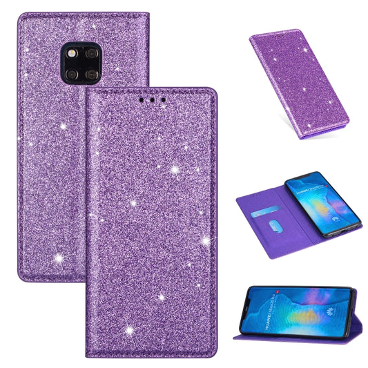 For Huawei Mate 20 Pro Ultrathin Glitter Magnetic Horizontal Flip Leather Case with Holder & Card Slots(Purple) - Huawei Cases by buy2fix | Online Shopping UK | buy2fix