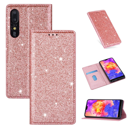 For Huawei P20 Pro Ultrathin Glitter Magnetic Horizontal Flip Leather Case with Holder & Card Slots(Rose Gold) - Huawei Cases by buy2fix | Online Shopping UK | buy2fix