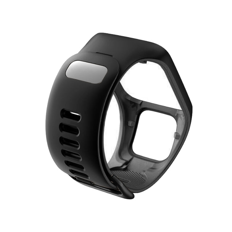 For Tomtom 2 / 3 Universal Silicone Watch Band(Black) - Watch Bands by buy2fix | Online Shopping UK | buy2fix