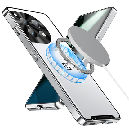 For OnePlus 12 MagSafe Magnetic Frosted Metal Phone Case(Silver) by buy2fix