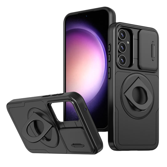 For Samsung Galaxy S22 5G Camshield MagSafe Ring Holder Armor Phone Case(Black) - Galaxy S22 5G Cases by buy2fix | Online Shopping UK | buy2fix