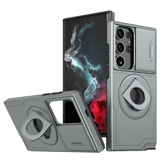 For Samsung Galaxy S22 Ultra 5G Camshield MagSafe Ring Holder Armor Phone Case(Titanium Grey) - Galaxy S22 Ultra 5G Cases by buy2fix | Online Shopping UK | buy2fix