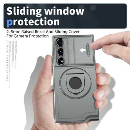 For Samsung Galaxy S22 Ultra 5G Camshield MagSafe Ring Holder Armor Phone Case(Titanium Grey) - Galaxy S22 Ultra 5G Cases by buy2fix | Online Shopping UK | buy2fix