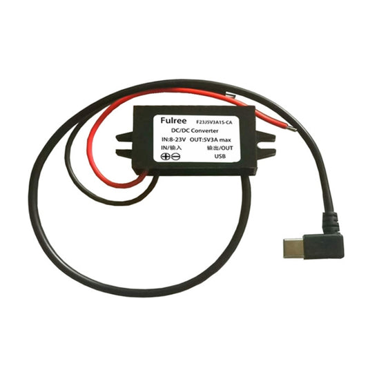 12V to 5V 3A Car Power Converter DC Module Voltage Regulator, Style:Type-C Elbow - Car Modification by buy2fix | Online Shopping UK | buy2fix