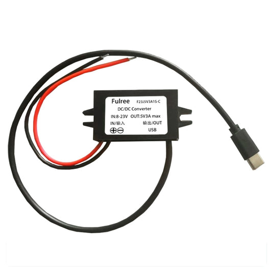 12V to 5V 3A Car Power Converter DC Module Voltage Regulator, Style:Type-C Straight - Car Modification by buy2fix | Online Shopping UK | buy2fix