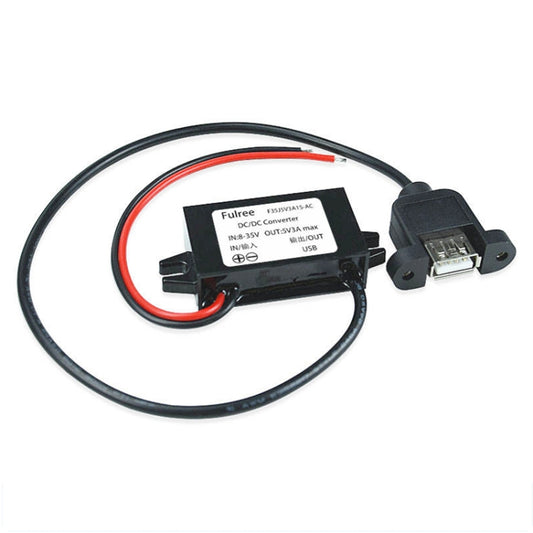 12V to 5V 3A Car Power Converter DC Module Voltage Regulator, Style:USB Female with Ears - Car Modification by buy2fix | Online Shopping UK | buy2fix