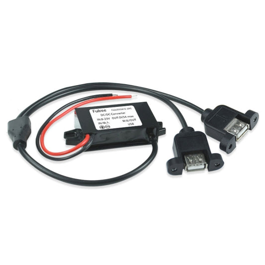 12V to 5V 3A Car Power Converter DC Module Voltage Regulator, Style:Dual USB with Ears - Car Modification by buy2fix | Online Shopping UK | buy2fix