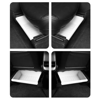 For Tesla Model Y 2021-2023 TPE Storage Organizer Under Car Seat, Style:without Cover(White) by buy2fix