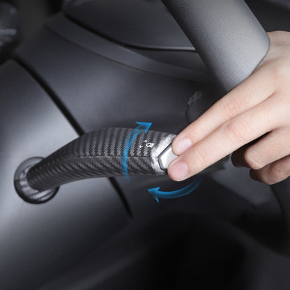 For Tesla Model 3 / Y 2pcs/Set Car Turn Signal Lever Carbon Fiber Pattern Protective Cover(Bright Black) by buy2fix