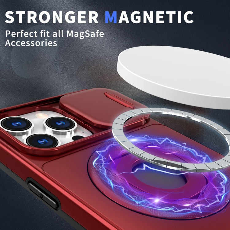 For iPhone 15 Camshield MagSafe Ring Holder Armor Phone Case(Red) - iPhone 15 Cases by buy2fix | Online Shopping UK | buy2fix