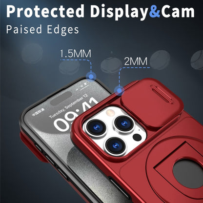 For iPhone 15 Camshield MagSafe Ring Holder Armor Phone Case(Red) - iPhone 15 Cases by buy2fix | Online Shopping UK | buy2fix