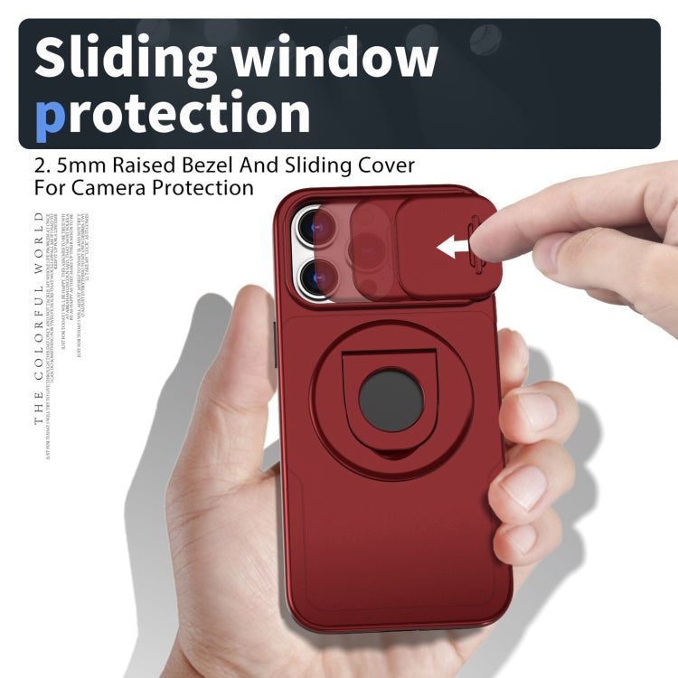 For iPhone 15 Camshield MagSafe Ring Holder Armor Phone Case(Red) - iPhone 15 Cases by buy2fix | Online Shopping UK | buy2fix