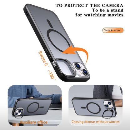 For iPhone 12 Metal Invisible Camera Holder MagSafe Magnetic Phone Case(Black) by buy2fix