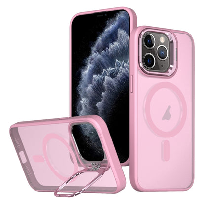 For iPhone 11 Pro Metal Invisible Camera Holder MagSafe Magnetic Phone Case(Pink) by buy2fix