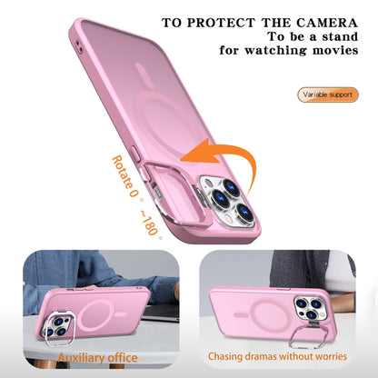 For iPhone 11 Pro Metal Invisible Camera Holder MagSafe Magnetic Phone Case(Pink) by buy2fix