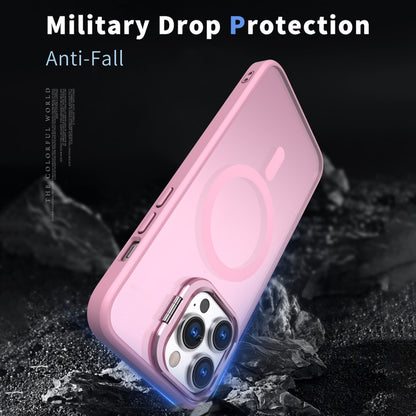 For iPhone 11 Pro Metal Invisible Camera Holder MagSafe Magnetic Phone Case(Pink) by buy2fix