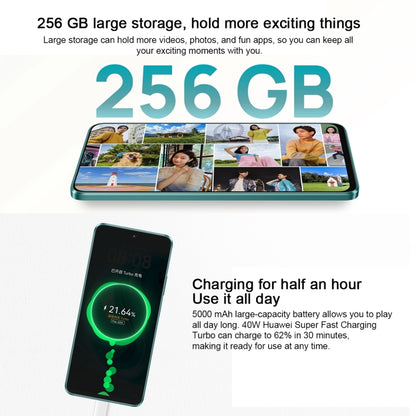 HUAWEI Enjoy 70 Pro, 8GB+256GB, Side Fingerprint Identification, 6.7 inch HarmonyOS 4.0 Qualcomm Snapdragon 680 Octa Core 2.4GHz, Network: 4G, OTG, Not Support Google Play(White) by Huawei