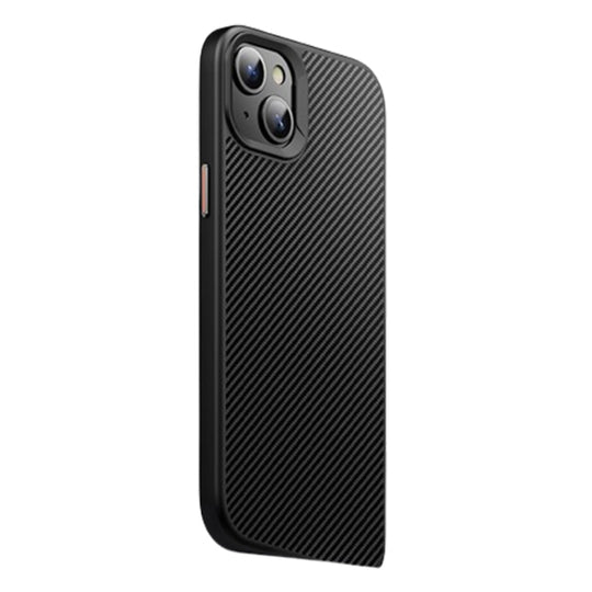 For iPhone 15 Plus Kevlar Fiber Texture Shockproof Magnetic Phone Case(Black)