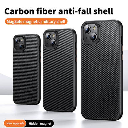 For iPhone 15 Kevlar Fiber Shockproof MagSafe Phone Case(Black) - iPhone 15 Cases by buy2fix | Online Shopping UK | buy2fix