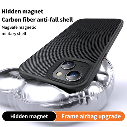For iPhone 15 Kevlar Fiber Shockproof MagSafe Phone Case(Black) - iPhone 15 Cases by buy2fix | Online Shopping UK | buy2fix