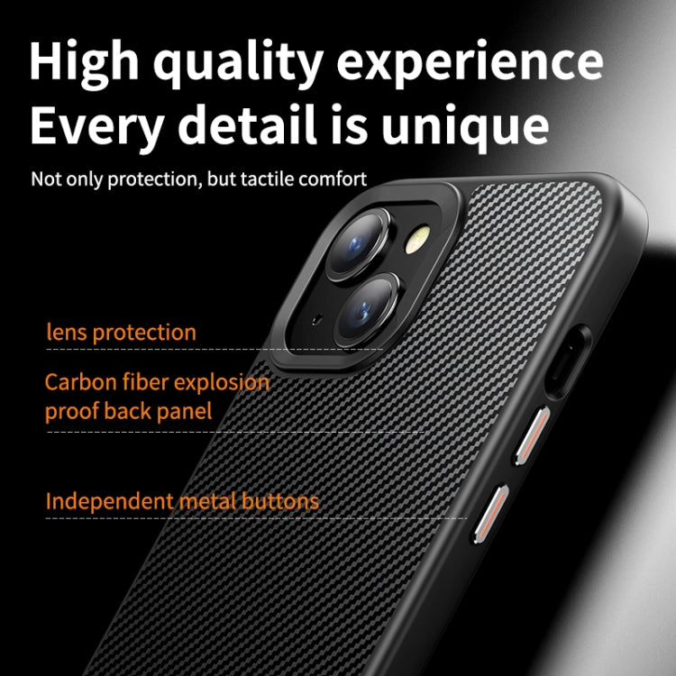 For iPhone 14 Kevlar Fiber Shockproof MagSafe Phone Case(Black) by buy2fix