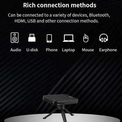 S90 DLP Android 9.0 2GB+32GB 4K Mini WiFi Smart Projector, Power Plug:EU Plug(Black) - Mini Projector by buy2fix | Online Shopping UK | buy2fix