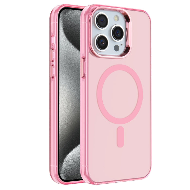 For iPhone 15 Pro Max Electroplated IMD Magsafe PC Hybrid TPU Phone Case(Pink) by buy2fix