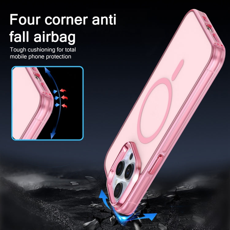 For iPhone 15 Pro Max Electroplated IMD Magsafe PC Hybrid TPU Phone Case(Pink) by buy2fix