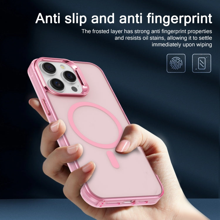 For iPhone 15 Pro Max Electroplated IMD Magsafe PC Hybrid TPU Phone Case(Pink) by buy2fix