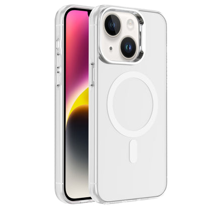 For iPhone 14 Electroplated IMD Magsafe PC Hybrid TPU Phone Case(White) by buy2fix
