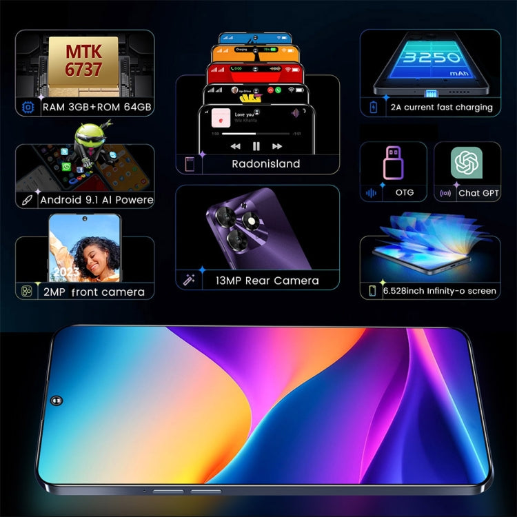 K652, 3GB+64GB, 6.528 inch Android 9.1 Mediatek MT6737 Quad Core, OTG, Network: 4G(Black) by buy2fix