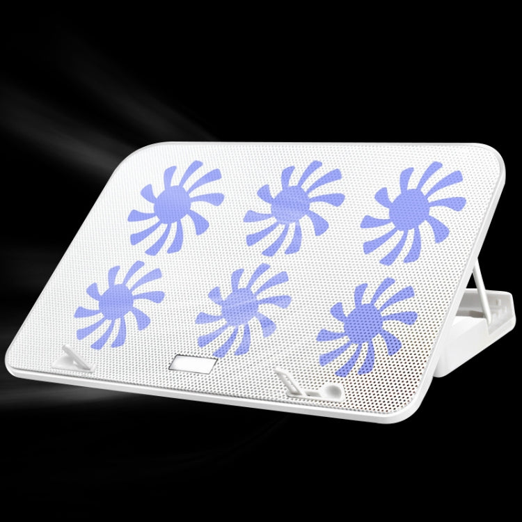 ICE COOREL Notebook Computer Base Speed Control Silent Six-fan Cooling Holder Cooling Rack, Style: Premium Edition(Lvory) - Laptop Stand by buy2fix | Online Shopping UK | buy2fix