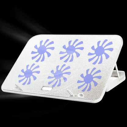 ICE COOREL Notebook Computer Base Speed Control Silent Six-fan Cooling Holder Cooling Rack, Style: Premium Edition(Lvory) - Laptop Stand by buy2fix | Online Shopping UK | buy2fix