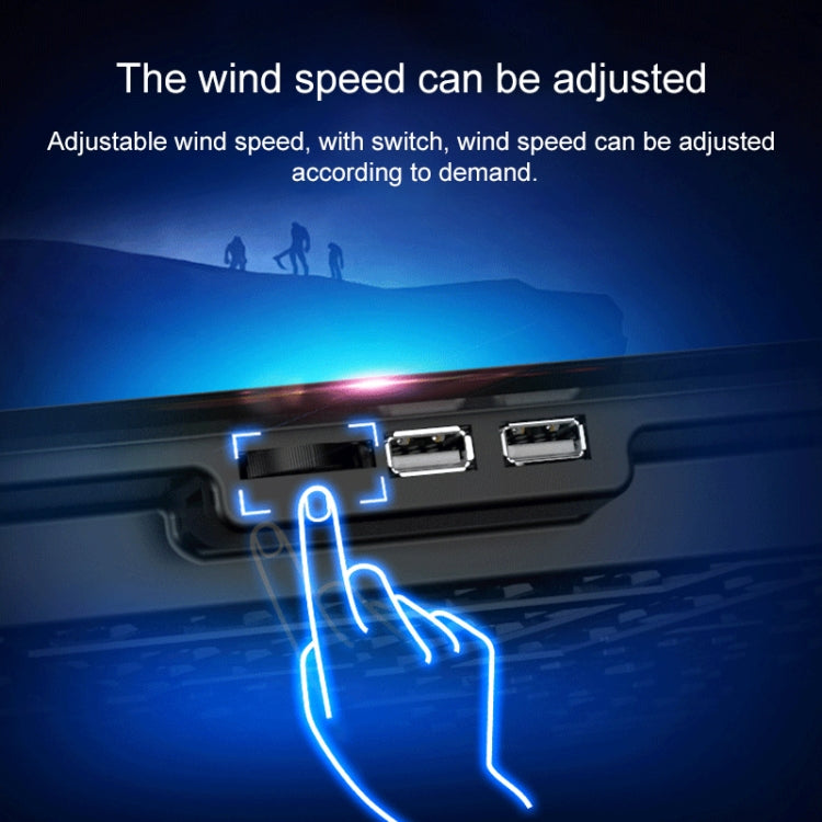 ICE COOREL Notebook Computer Base Speed Control Silent Six-fan Cooling Holder Cooling Rack, Style: Premium Edition(Lvory) - Laptop Stand by buy2fix | Online Shopping UK | buy2fix