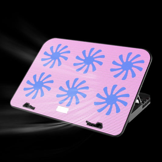 ICE COOREL Notebook Computer Base Speed Control Silent Six-fan Cooling Holder Cooling Rack, Style: Premium Edition(Charm Powder) - Laptop Stand by buy2fix | Online Shopping UK | buy2fix