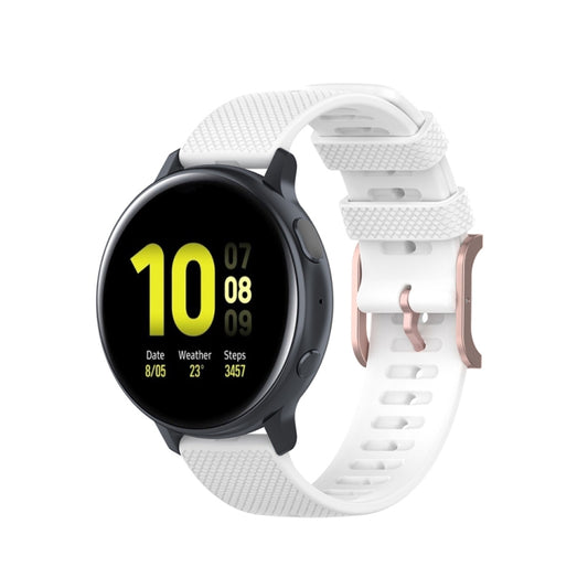 For Galaxy Watch Active 3 / Active 2 / Active / Galaxy Watch 3 41mm / Galaxy Watch 42mm 20mm Dot Texture Watch Band(White) - Watch Bands by buy2fix | Online Shopping UK | buy2fix