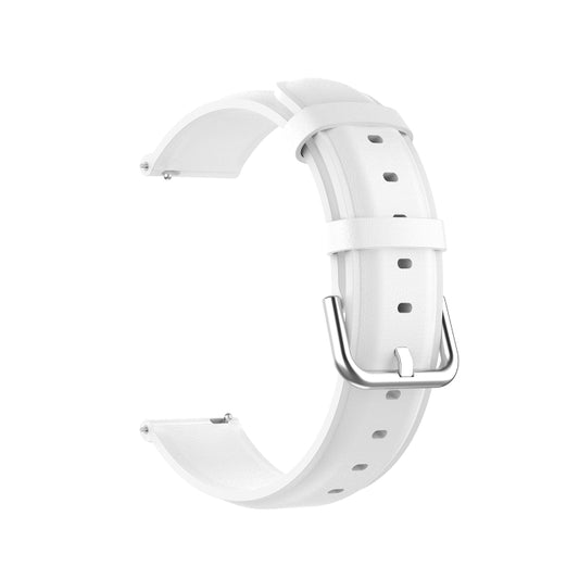For Galaxy Watch Active3 / Galaxy Watch 3 41mm 20mm Universal Leather Watch Band(White) - Watch Bands by buy2fix | Online Shopping UK | buy2fix