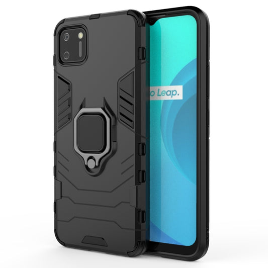 For OPPO Realme C11 PC + TPU Anti-fall Protective Case with Magnetic Ring Holder(Black) - Realme Cases by buy2fix | Online Shopping UK | buy2fix