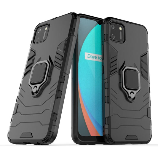 For OPPO Realme C11 PC + TPU Anti-fall Protective Case with Magnetic Ring Holder(Black) - Realme Cases by buy2fix | Online Shopping UK | buy2fix