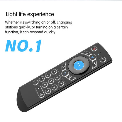 G21 2.4GHz Fly Air Mouse LED Backlight Wireless Keyboard Remote Control with Gyroscope for Android TV Box / PC, Support Intelligent Voice (Blue) by buy2fix