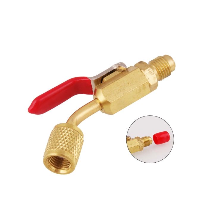 6 in 1 Car Air Conditioning Refrigerant Angled Compact Ball Valve for HVAC / AC Air Conditioning Maintenance - Air Conditioning System by buy2fix | Online Shopping UK | buy2fix