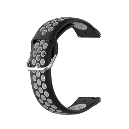 For Galaxy Watch 3 41mm Silicone Two-color Watch Band, Size: Free Size 20mm(Black Gray) - Watch Bands by buy2fix | Online Shopping UK | buy2fix