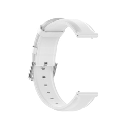 For Galaxy Watch 3 45mm Round Tail Leather Watch Band, Size: Free Size 22mm(White) - Watch Bands by buy2fix | Online Shopping UK | buy2fix
