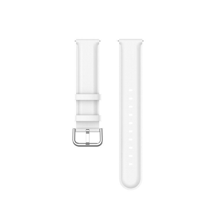For Galaxy Watch 3 45mm Round Tail Leather Watch Band, Size: Free Size 22mm(White) - Watch Bands by buy2fix | Online Shopping UK | buy2fix